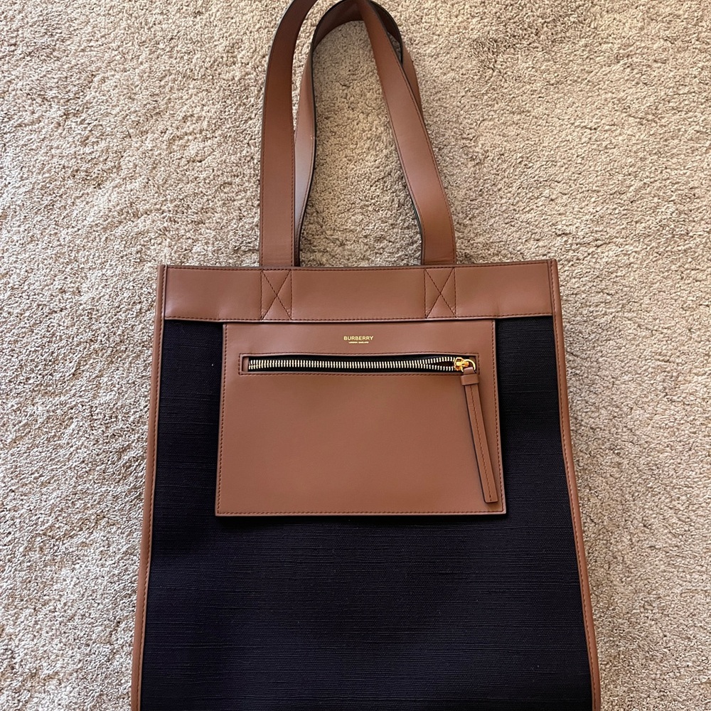 Burberry Manzon Brown and Black Tote Bag